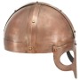 Réplica de casco vikingo antiguo LARP acero cobre