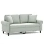 2-seater sofa with light gray velvet cushions 140 cm by , Sofas - Ref: Foro24-3200945, Price: 200,70 €, Discount: %