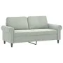 2-seater sofa with light gray velvet cushions 140 cm by , Sofas - Ref: Foro24-3200945, Price: 200,70 €, Discount: %