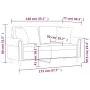 2-Sitzer-Sofa mit hellgrauen Samtkissen 140 cm von , Sofas - Ref: Foro24-3200945, Preis: 200,70 €, Rabatt: %