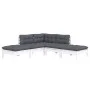 Garden furniture 5 pieces with white pine wood cushions by , Garden sets - Ref: Foro24-3096311, Price: 405,56 €, Discount: %