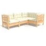 Garden furniture 4 pieces with cream pine wood cushions by , Garden sets - Ref: Foro24-3096370, Price: 363,06 €, Discount: %