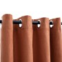 Cortinas opacas anillas de metal 2 pzas color óxido 140x175 cm
