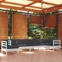 Gartenmöbel 8-teilig und weiße Kissen aus massivem Kiefernholz von , Gartensets - Ref: Foro24-3096732, Preis: 733,21 €, Rabat...