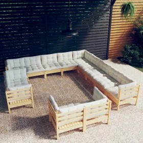 Garden furniture 13 pieces cushions solid pine wood by , Garden sets - Ref: Foro24-3096959, Price: 988,12 €, Discount: %