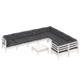 Muebles de jardín 10 pzas con cojines blanco madera de pino de , Conjuntos de jardín - Ref: Foro24-3096990, Precio: 881,71 €,...