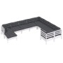 Gartenmöbel 10 Stück mit Kissen aus weißem Kiefernholz von , Gartensets - Ref: Foro24-3097032, Preis: 893,71 €, Rabatt: %