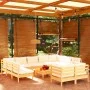 Muebles de jardín 12 piezas cojines madera maciza de pino de , Conjuntos de jardín - Ref: Foro24-3097265, Precio: 983,28 €, D...