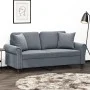 2-seater sofa with dark gray velvet cushions, 140 cm by , Sofas - Ref: Foro24-3200946, Price: 235,80 €, Discount: %
