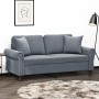 2-Sitzer-Sofa mit dunkelgrauen Samtkissen 140 cm von , Sofas - Ref: Foro24-3200946, Preis: 239,35 €, Rabatt: %