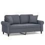 2-Sitzer-Sofa mit dunkelgrauen Samtkissen 140 cm von , Sofas - Ref: Foro24-3200946, Preis: 235,80 €, Rabatt: %