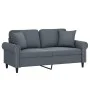 2-Sitzer-Sofa mit dunkelgrauen Samtkissen 140 cm von , Sofas - Ref: Foro24-3200946, Preis: 235,80 €, Rabatt: %