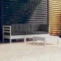 4-piece garden furniture set with gray anthracite pine wood cushions by , Garden sets - Ref: Foro24-3096107, Price: 358,73 €,...