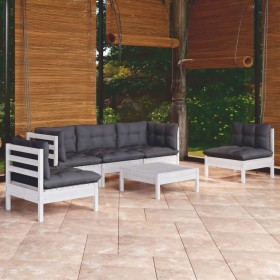 6 Stk. Gartenmöbel mit Kissen aus massivem Kiefernholz von , Gartensets - Ref: Foro24-3096191, Preis: 520,30 €, Rabatt: %