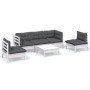 6-piece garden furniture set with solid pine wood and cushions by , Garden sets - Ref: Foro24-3096191, Price: 520,30 €, Disco...