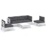 6 Stk. Gartenmöbel mit Kissen aus massivem Kiefernholz von , Gartensets - Ref: Foro24-3096191, Preis: 512,91 €, Rabatt: %