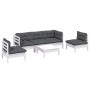6-piece garden furniture set with solid pine wood and cushions by , Garden sets - Ref: Foro24-3096191, Price: 520,30 €, Disco...