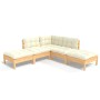 Gartenmöbel 5 Stück Zirbenholz Kissen creme von , Gartensets - Ref: Foro24-3096310, Preis: 387,64 €, Rabatt: %