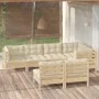 7-piece garden furniture set with solid pine wood cream cushions by , Garden sets - Ref: Foro24-3096442, Price: 536,13 €, Dis...