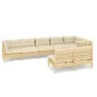 8 Stk. Gartenmöbel und Kissen massives Zirbenholz creme von , Gartensets - Ref: Foro24-3096454, Preis: 671,80 €, Rabatt: %