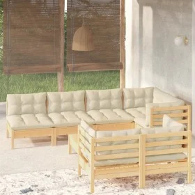 8 Stk. Gartenmöbel und Kissen massives Zirbenholz creme von , Gartensets - Ref: Foro24-3096496, Preis: 681,27 €, Rabatt: %