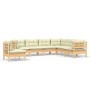 Gartenmöbel 7-tlg und Kissen massives Zirbenholz creme von , Gartensets - Ref: Foro24-3096719, Preis: 580,58 €, Rabatt: %