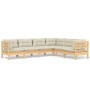 Gartenmöbel 6-tlg und Kissen massives Zirbenholz creme von , Gartensets - Ref: Foro24-3096683, Preis: 539,31 €, Rabatt: %