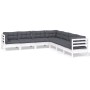 7 Stk. Gartenmöbel und Kissen aus massivem Kiefernholz von , Gartensets - Ref: Foro24-3096792, Preis: 615,64 €, Rabatt: %