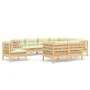 Gartenmöbel 9 Stk. und Kissen massives Zirbenholz creme von , Gartensets - Ref: Foro24-3096767, Preis: 775,07 €, Rabatt: %