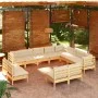 Garden furniture set of 12 pieces with solid pine wood cushions. by , Garden sets - Ref: Foro24-3096875, Price: 920,16 €, Dis...