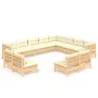 Garden furniture set of 12 pieces with solid pine wood cushions. by , Garden sets - Ref: Foro24-3096875, Price: 920,16 €, Dis...
