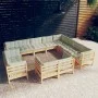 Muebles de jardín 12 piezas y cojines madera maciza de pino de , Conjuntos de jardín - Ref: Foro24-3096947, Precio: 1,00 €, D...