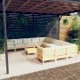 Garden furniture 12 pieces and cream pine wood cushions by , Garden sets - Ref: Foro24-3097025, Price: 983,28 €, Discount: %