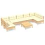 Muebles de jardín 8 piezas cojines madera maciza de pino de , Conjuntos de jardín - Ref: Foro24-3097169, Precio: 697,67 €, De...