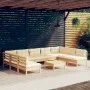 Muebles de jardín 10 pzas y cojines madera maciza de pino crema de , Conjuntos de jardín - Ref: Foro24-3097181, Precio: 825,8...