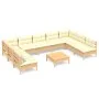 Muebles de jardín 10 pzas y cojines madera maciza de pino crema de , Conjuntos de jardín - Ref: Foro24-3097181, Precio: 825,8...