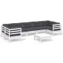 8 Stk. Gartenmöbel mit Kissen aus weißem Kiefernholz von , Gartensets - Ref: Foro24-3097314, Preis: 740,57 €, Rabatt: %