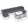 10 Stk. Gartenmöbel mit Kissen weißes massives Kiefernholz von , Gartensets - Ref: Foro24-3097134, Preis: 877,49 €, Rabatt: %