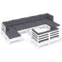 10 Stk. Gartenmöbel mit Kissen weißes massives Kiefernholz von , Gartensets - Ref: Foro24-3097134, Preis: 888,88 €, Rabatt: %