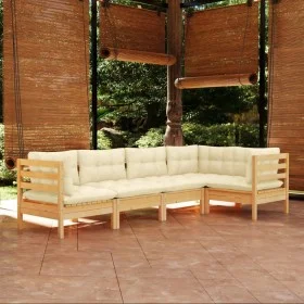 Gartenmöbel 5 Stück Kissen aus cremefarbenem Kiefernholz von , Gartensets - Ref: Foro24-3096382, Preis: 403,03 €, Rabatt: %