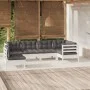 Gartenmöbel 6-teilig mit Kissen aus weißem Kiefernholz von , Gartensets - Ref: Foro24-3096419, Preis: 553,33 €, Rabatt: %