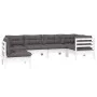 Gartenmöbel 6-teilig mit Kissen aus weißem Kiefernholz von , Gartensets - Ref: Foro24-3096419, Preis: 553,33 €, Rabatt: %