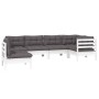 Gartenmöbel 6-teilig mit Kissen aus weißem Kiefernholz von , Gartensets - Ref: Foro24-3096419, Preis: 561,28 €, Rabatt: %