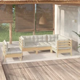Gartenmöbel 5 Stück Kissen aus cremefarbenem Kiefernholz von , Gartensets - Ref: Foro24-3096406, Preis: 403,03 €, Rabatt: %