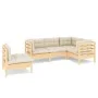 Gartenmöbel 5 Stück Kissen aus cremefarbenem Kiefernholz von , Gartensets - Ref: Foro24-3096406, Preis: 403,03 €, Rabatt: %
