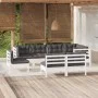 Gartenmöbel 8-teilig und weiße Kissen aus massivem Kiefernholz von , Gartensets - Ref: Foro24-3096467, Preis: 733,21 €, Rabat...