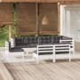Gartenmöbel 8-teilig und weiße Kissen aus massivem Kiefernholz von , Gartensets - Ref: Foro24-3096467, Preis: 743,44 €, Rabat...