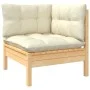 Garden furniture 7 pieces and cushions solid cream pine wood by , Garden sets - Ref: Foro24-3096490, Price: 586,91 €, Discoun...