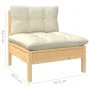 Garden furniture 7 pieces and cushions solid cream pine wood by , Garden sets - Ref: Foro24-3096490, Price: 586,91 €, Discoun...