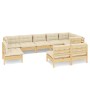 Garden furniture 9 pieces and cushions solid pine wood by , Garden sets - Ref: Foro24-3096478, Price: 770,29 €, Discount: %
